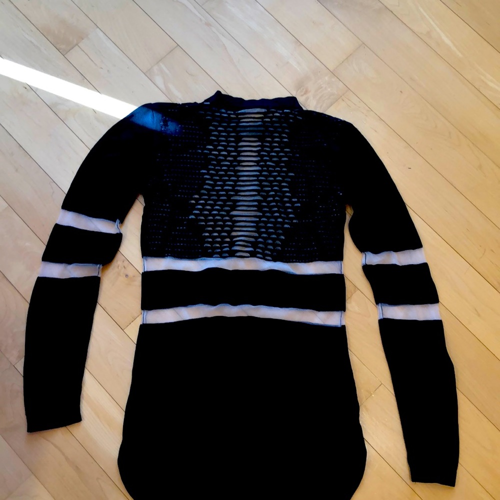 new designer’s sweater black and see through lines